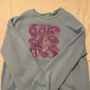 smile blue crewneck